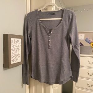 Abercrombie & Fitch Charcoal Long Sleeve Henley